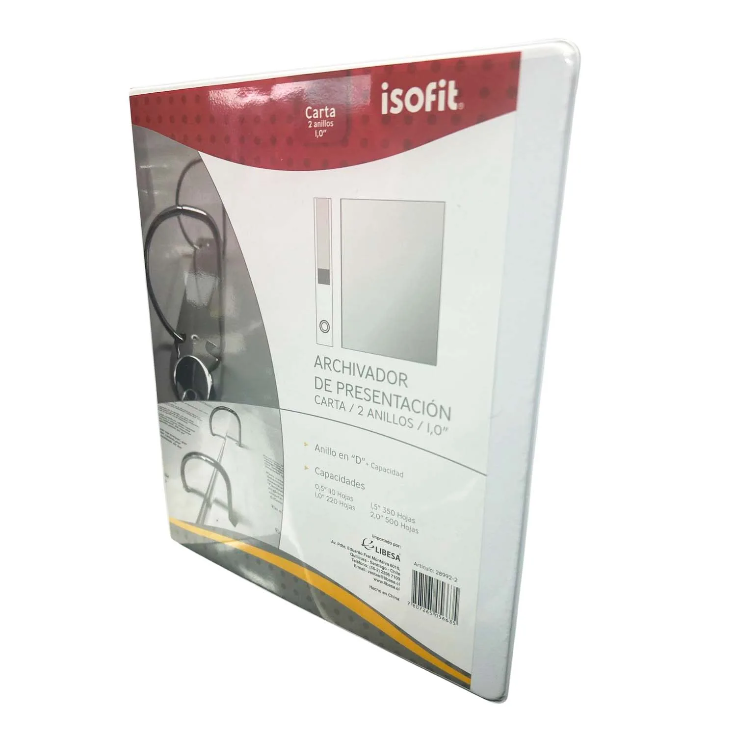 Archivador de presentación vinilo Blanco 2 anillos