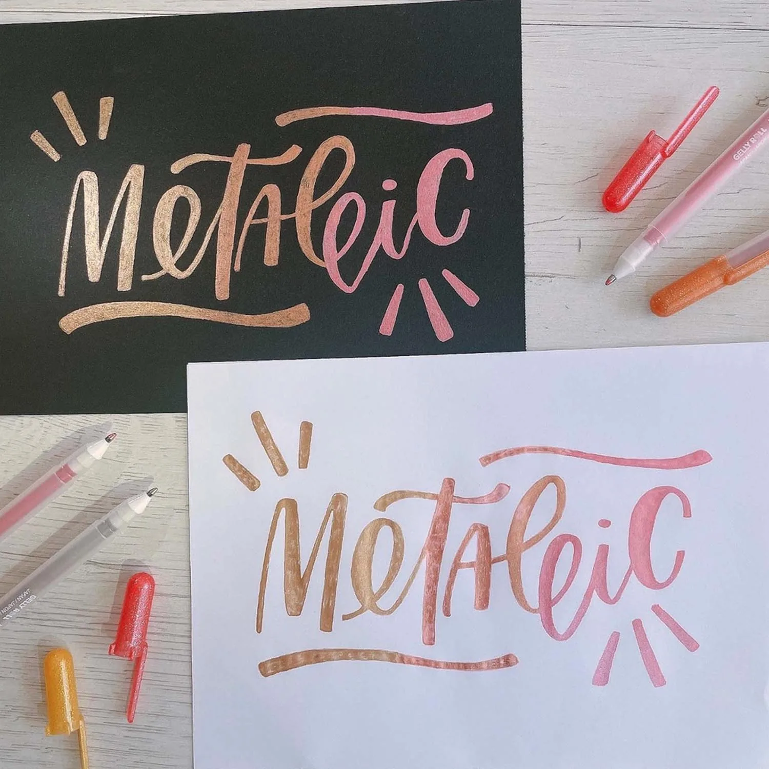 Sketchbook Sakura Hoja Negra 9x14+Set 6 Gelly Roll Metálicos