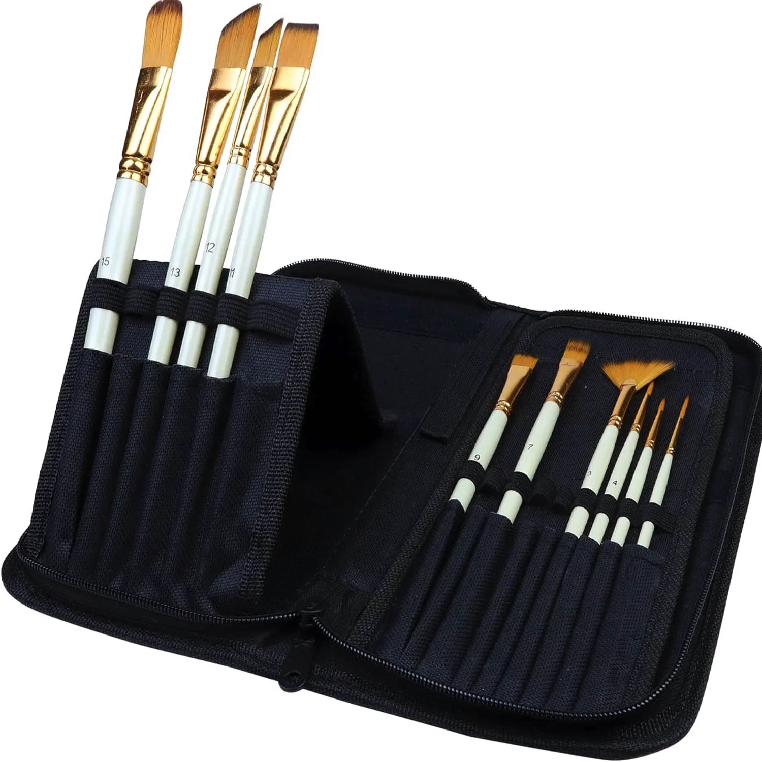 Estuche De Tela Renart Con Cierre para 15 Pinceles