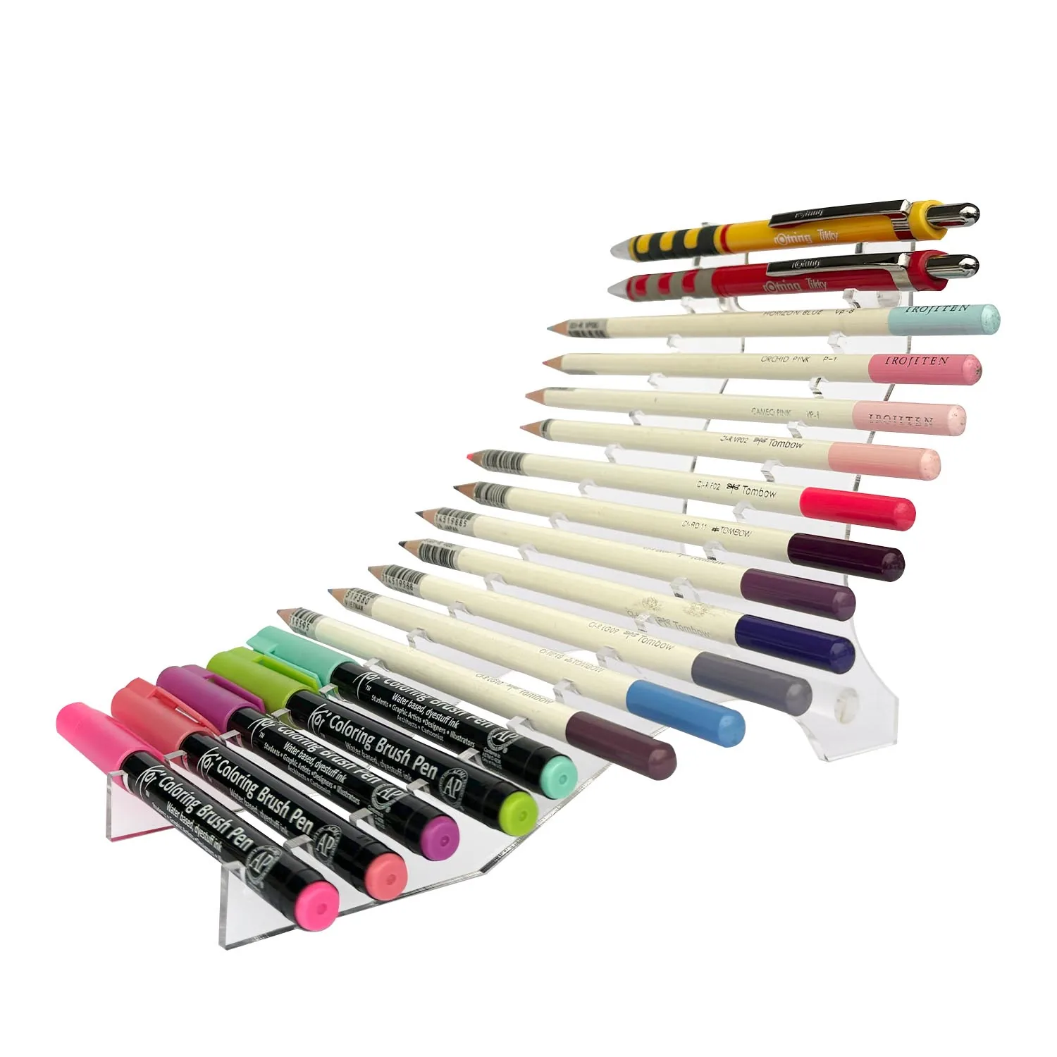 Exhibidor Acrilico Renart 15x20x6.5 cm 18 Espacios Horizontal 1cm ø