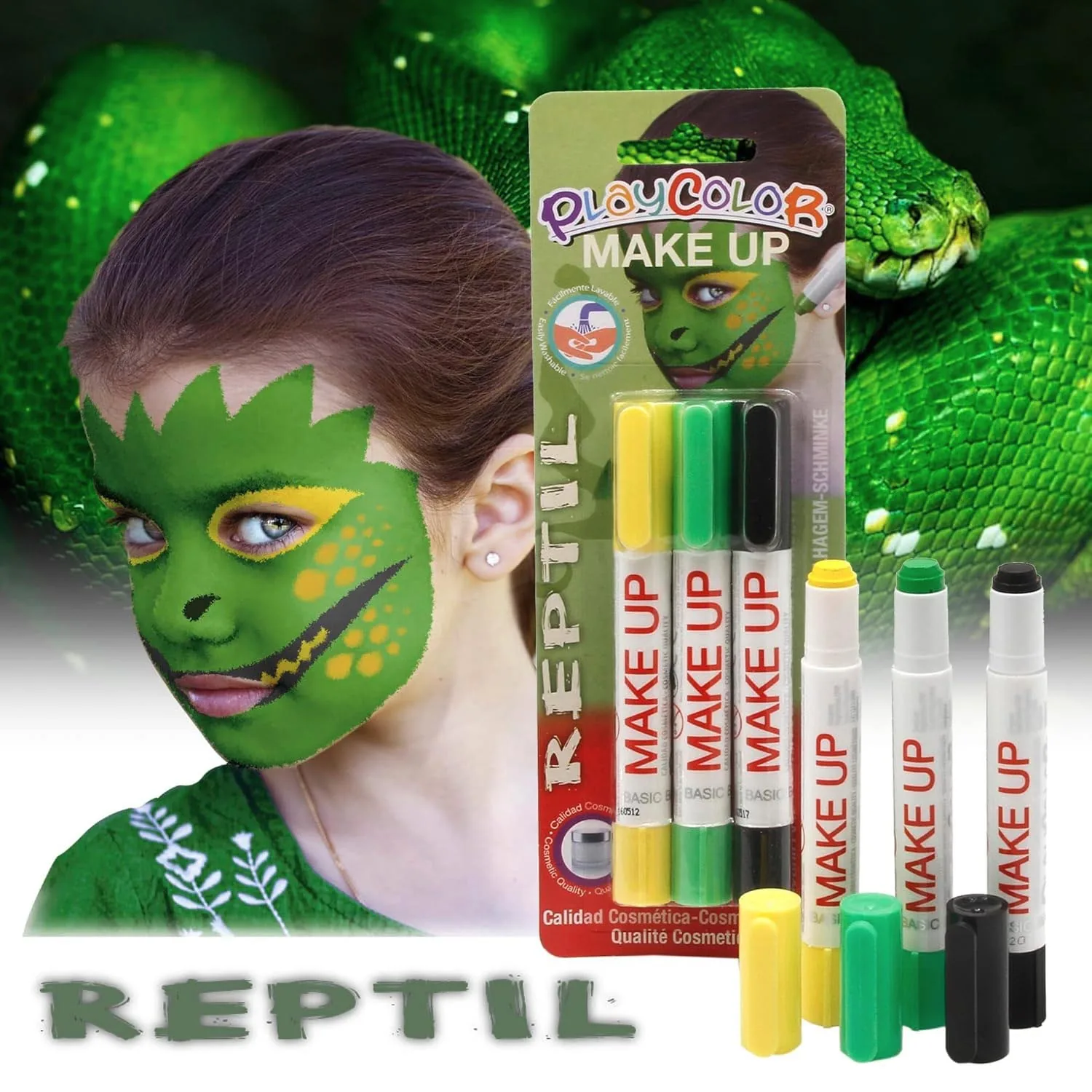 Maquillaje Temático Reptil Instant 3 Colores