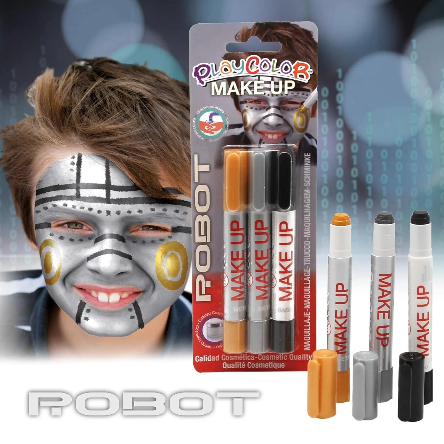 Maquillaje Temático Robot Instant 3 Colores