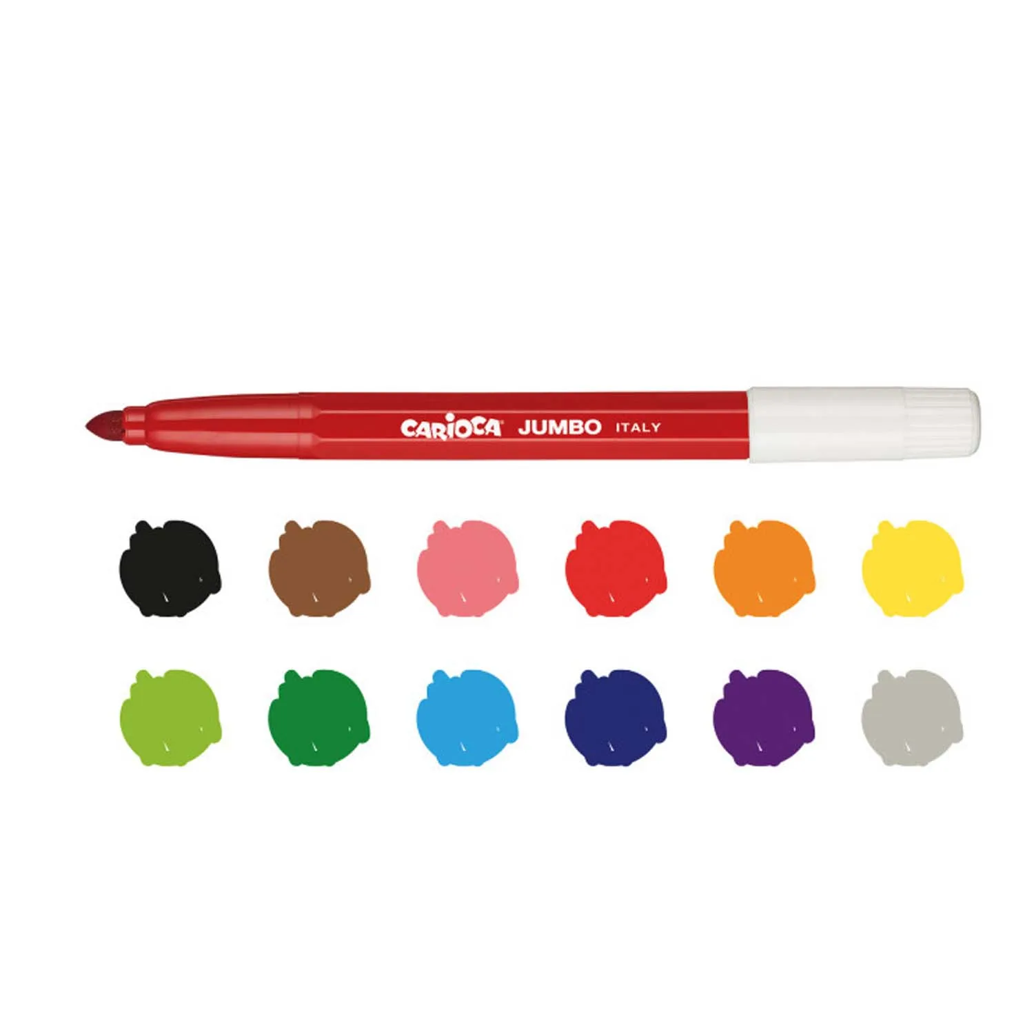 Plumones Jumbo Carioca 12 Colores