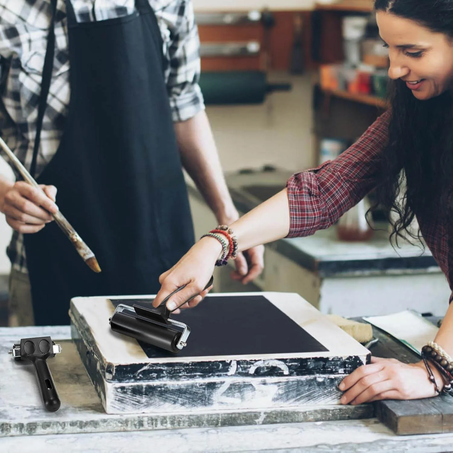 Rodillo para Grabado de Goma Dura 10cm