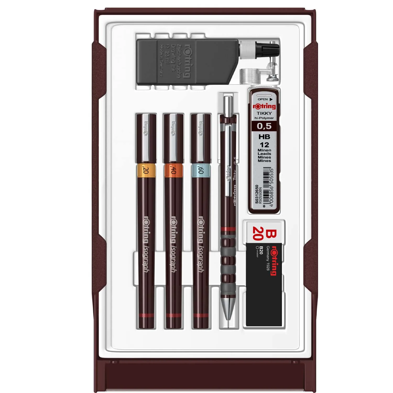 Set de Tiralíneas Isograph Rotring College (0.2 - 0.4 - 0.6 mm)