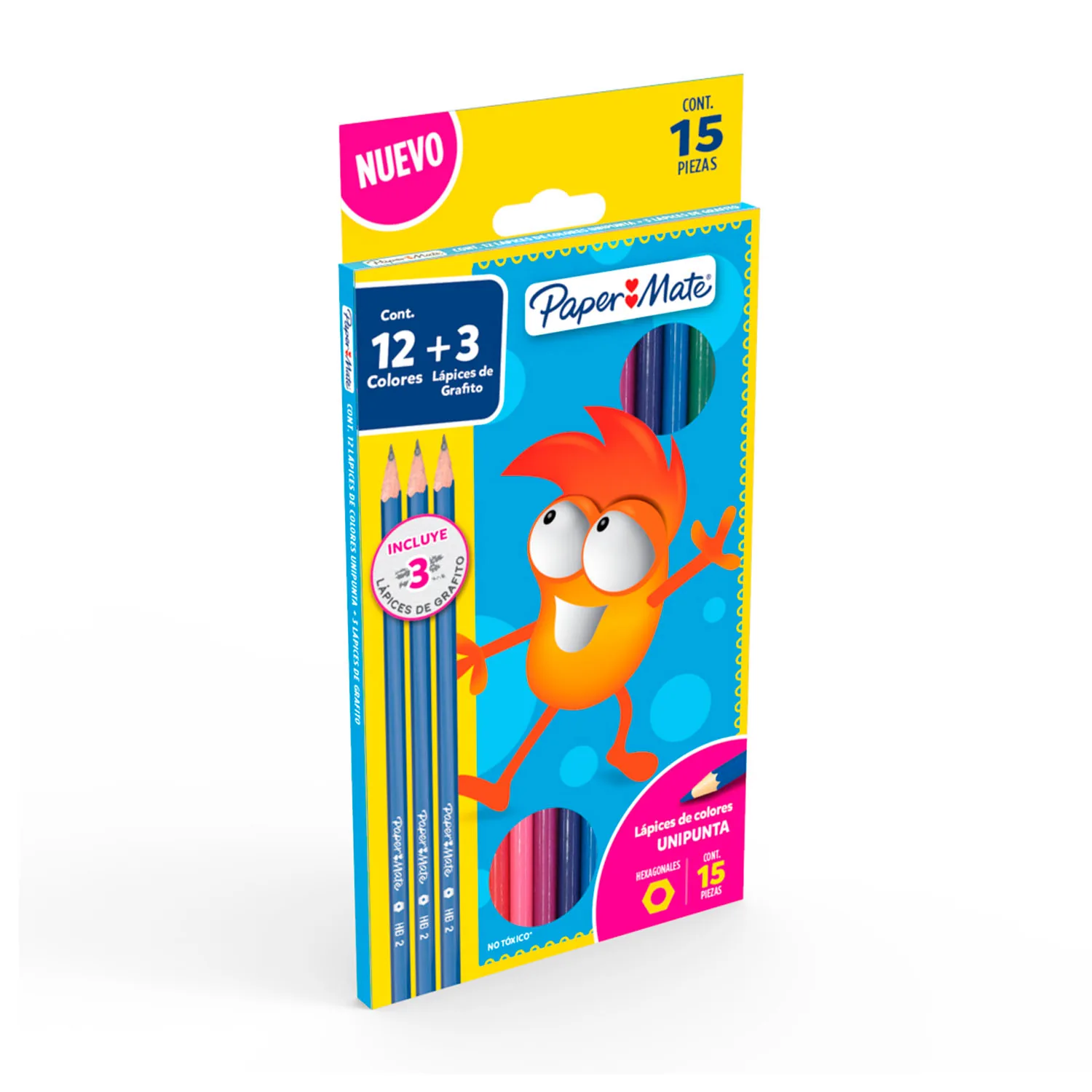 Set de 12 lápices de colores + 3 Grafitos HB