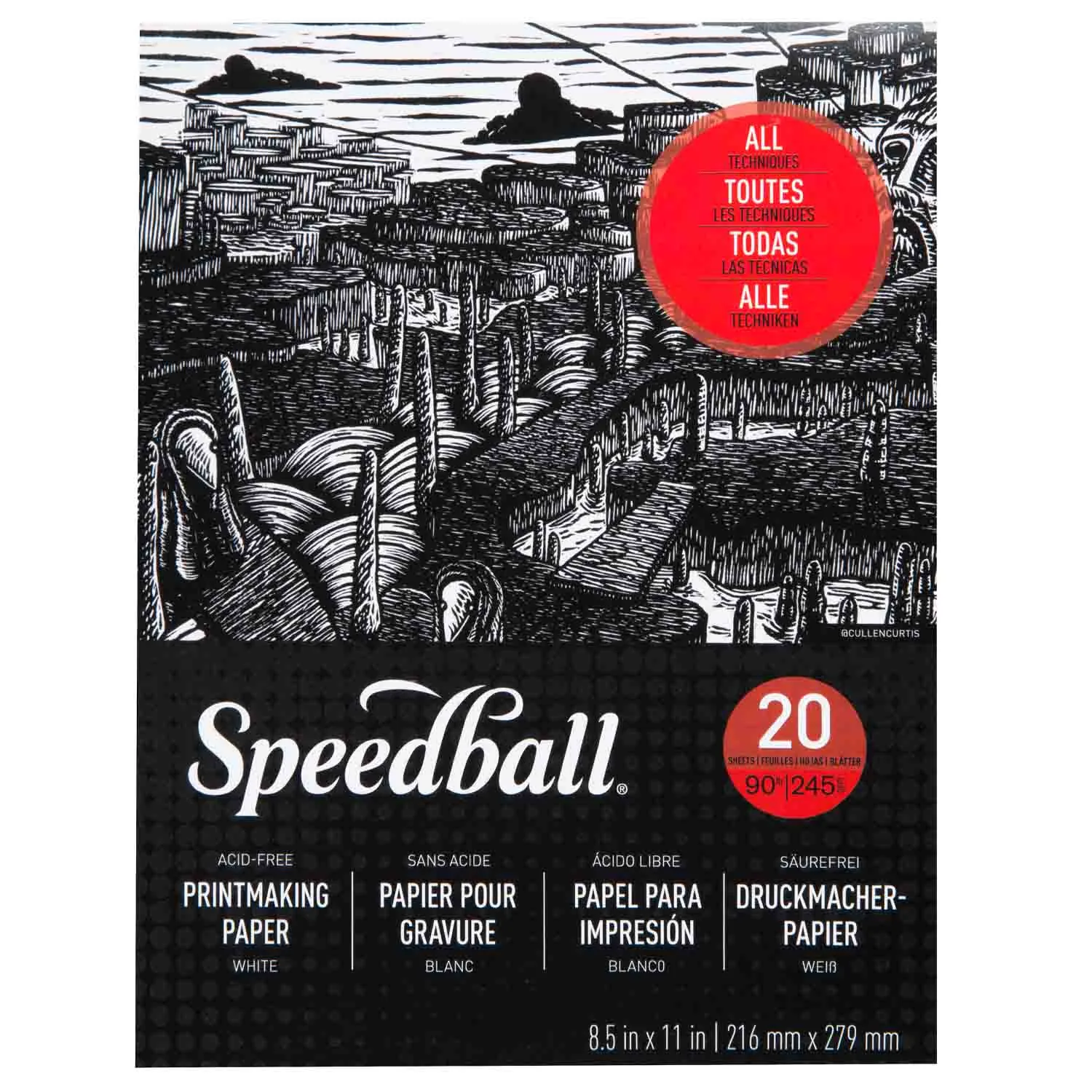 Block Papel Para Grabado Speedball 21.6x27.9cm 245gr. 20hj