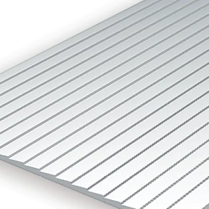 Lámina de poliestireno blanco 15x30cm Listones de Madera 1mm (1ud)