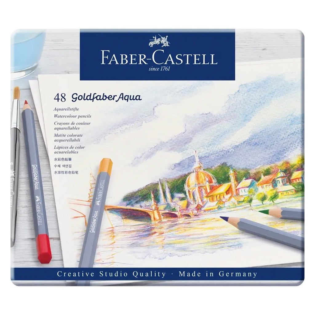 Lápices Acuarelables Faber-Castell Goldfaber Aqua 48 Colores