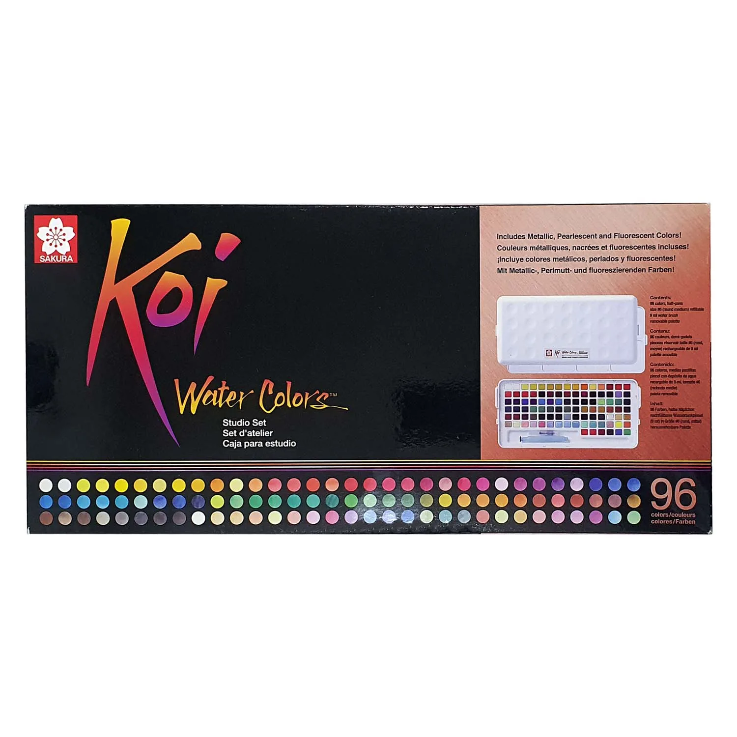 [XNCW-96N] Sakura Koi Acuarela + Waterbrush 96 Colores