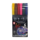 Set Plumones Acuarelables Sakura Koi Brush 6 Colores Basicos