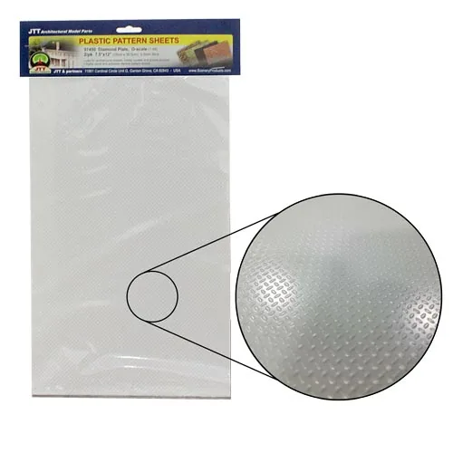 [97449] Láminas de estireno piso industrial diamante 2ud (1:100)